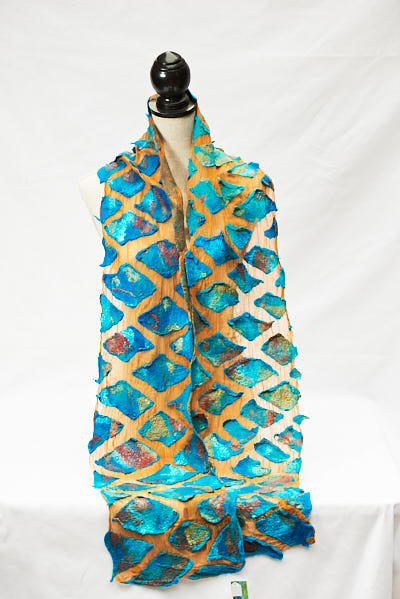 Hand crafted nuno fiber art created by Melinda LaBarge