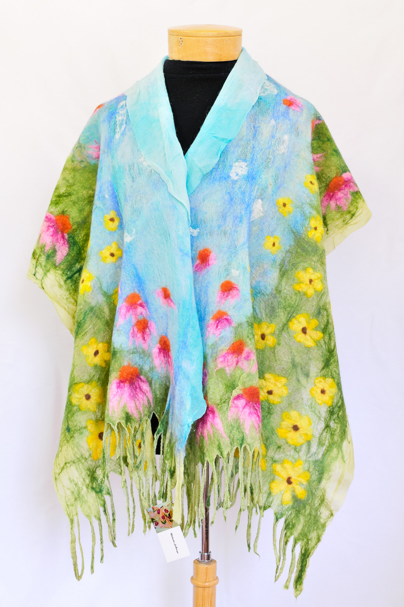 Handmade nuno felted shawls by Melinda LaBarge