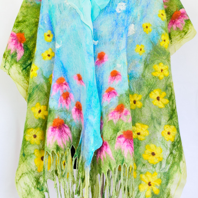 Handmade nuno felted shawls by Melinda LaBarge