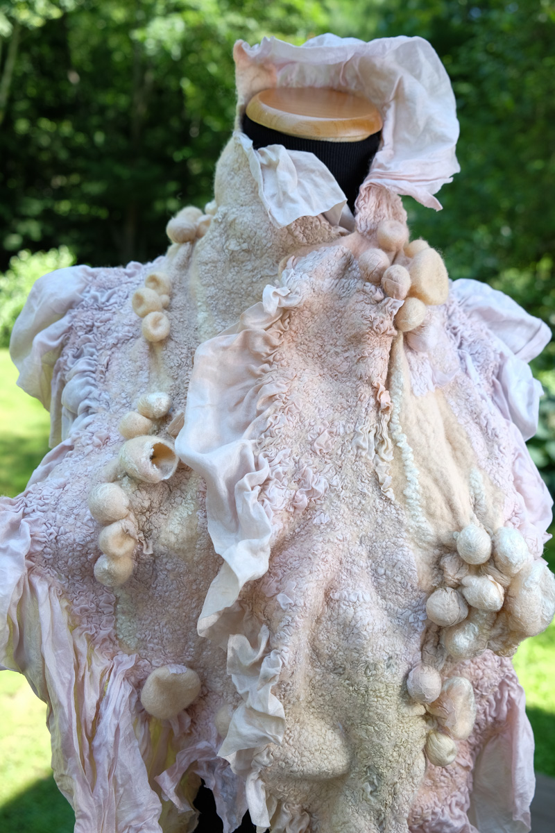 Handmade nuno felted shibori scarfs by Melinda LaBarge